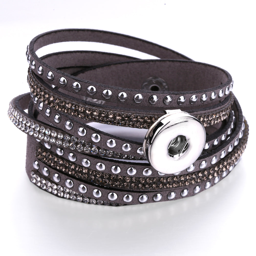 Rebel Soul Multi-Layer Leather Snap Bracelet