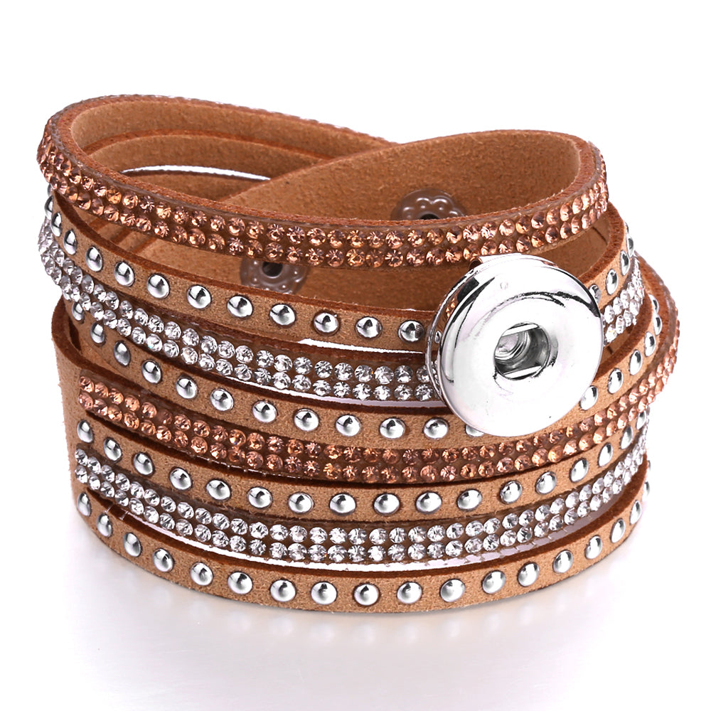 Rebel Soul Multi-Layer Leather Snap Bracelet