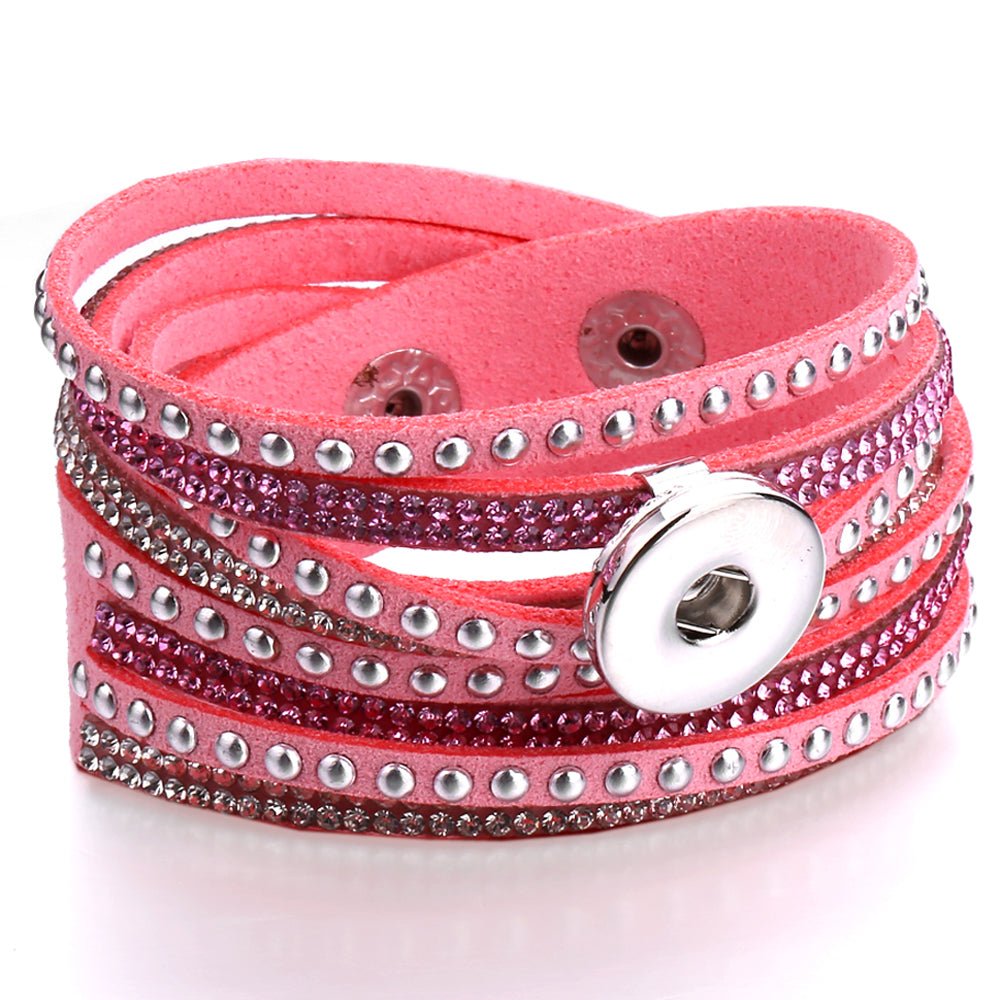 Rebel Soul Multi-Layer Leather Snap Bracelet