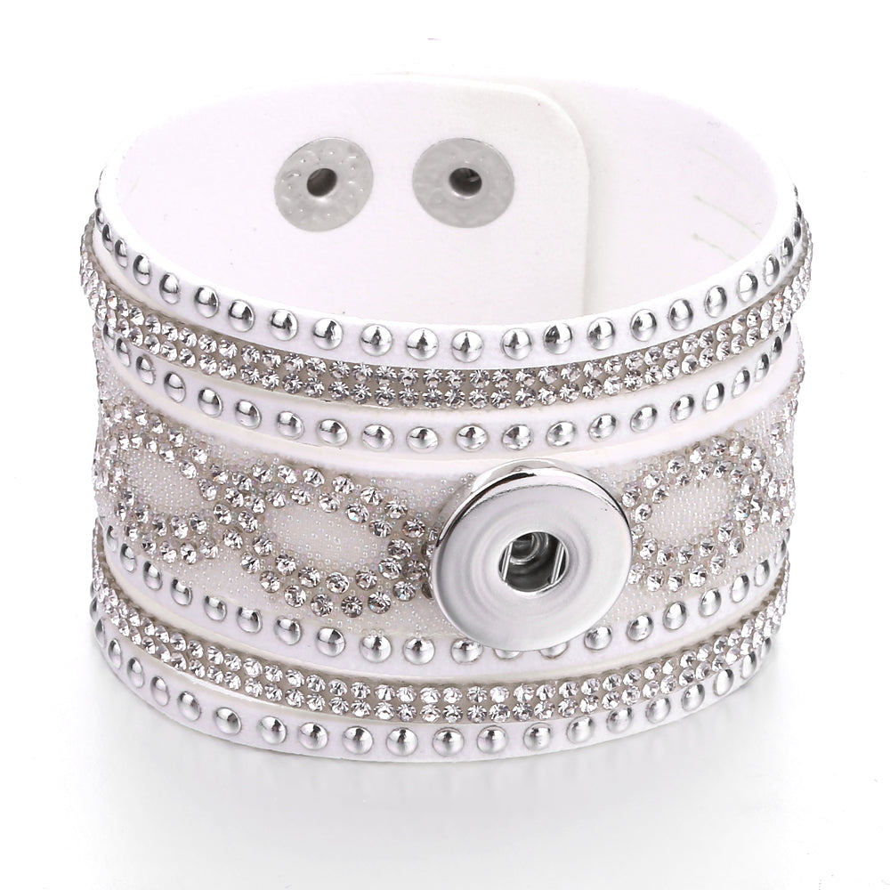 Golden Glow Multi-Layer Leather Snap Bracelet