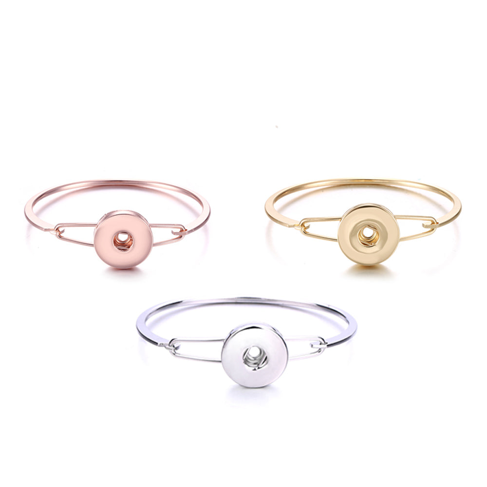 Minimalist Silver Snap Cuff Bracelet