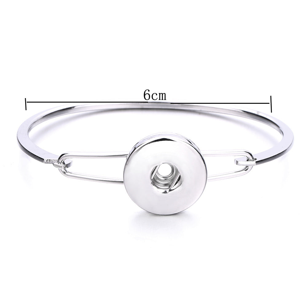 Minimalist Silver Snap Cuff Bracelet