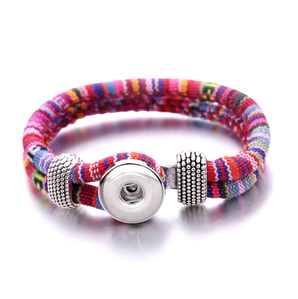 Rainbow Threads Snap Bracelet | Handmade Boho Bracelet for Everyday Style