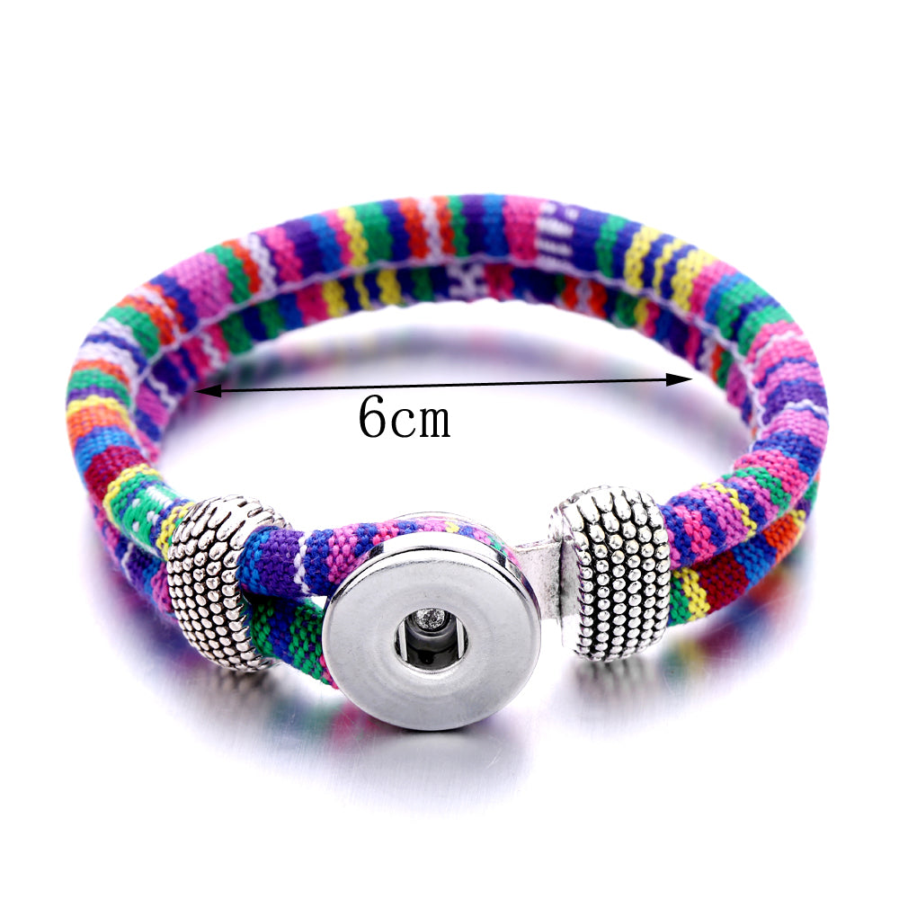 Rainbow Threads Snap Bracelet | Handmade Boho Bracelet for Everyday Style