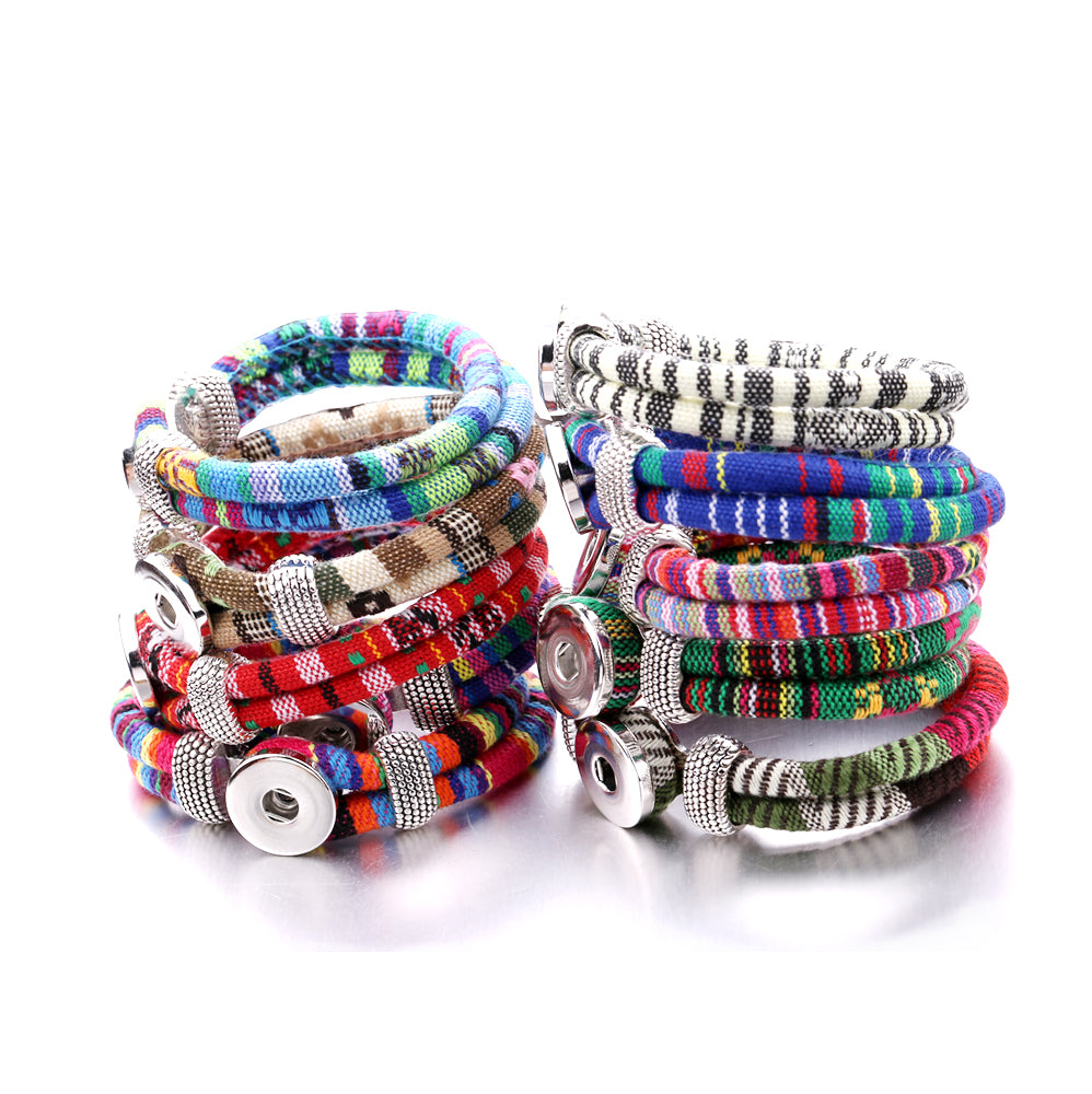 Rainbow Threads Snap Bracelet | Handmade Boho Bracelet for Everyday Style