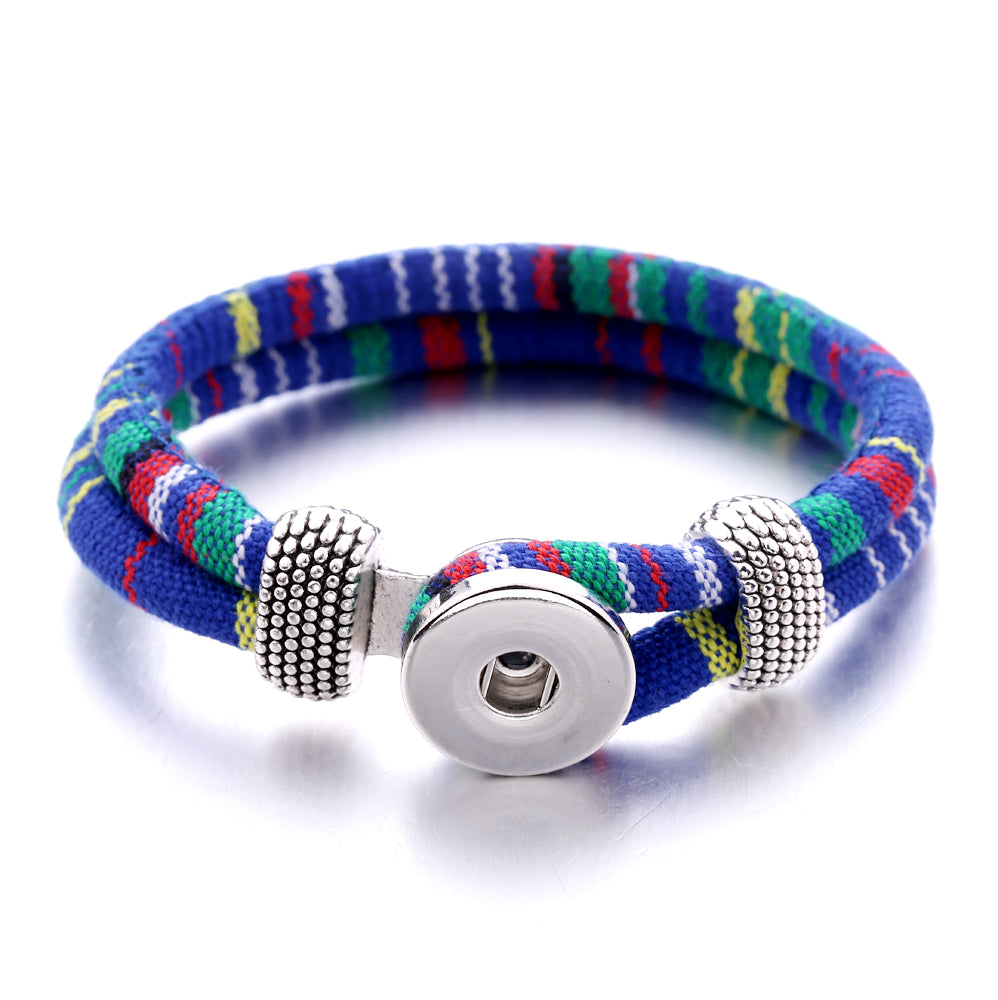 Rainbow Threads Snap Bracelet | Handmade Boho Bracelet for Everyday Style