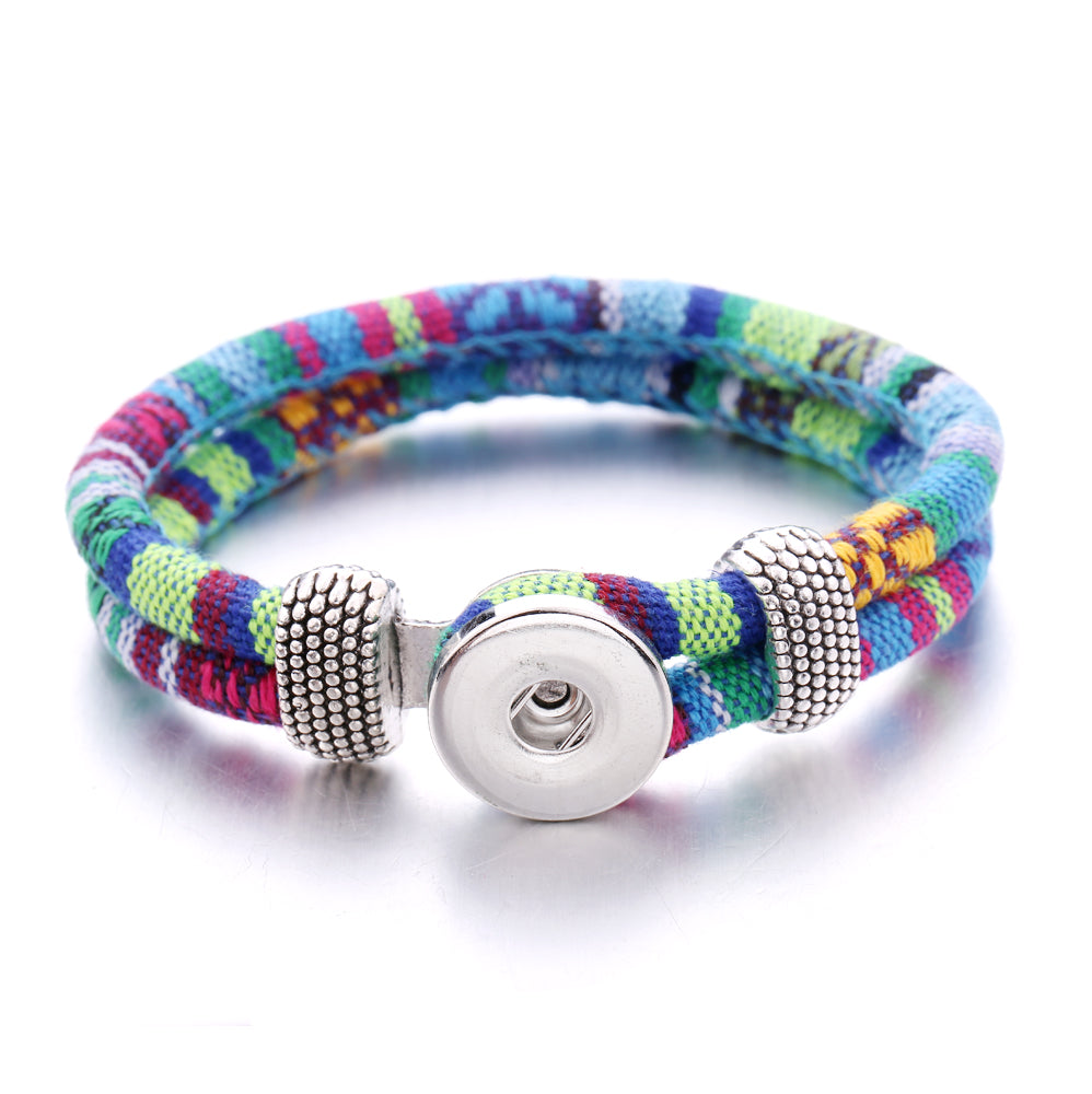 Rainbow Threads Snap Bracelet | Handmade Boho Bracelet for Everyday Style