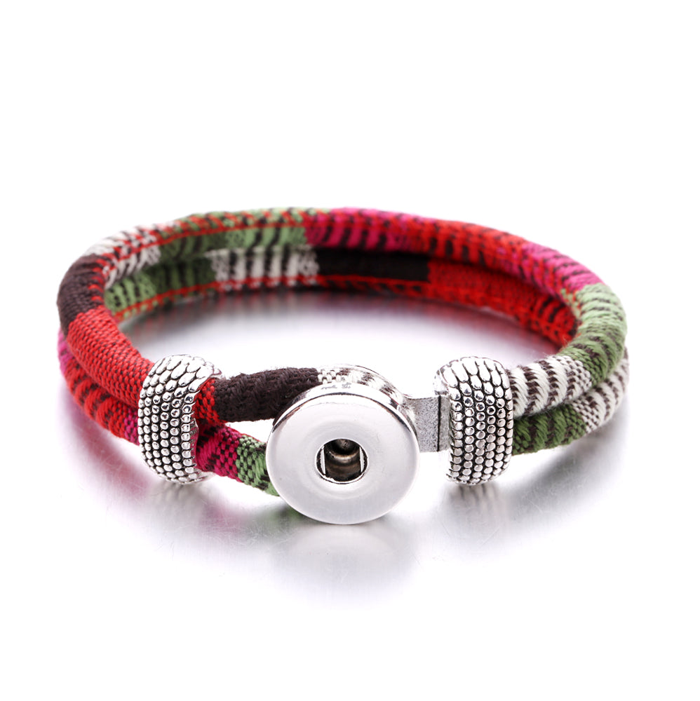 Rainbow Threads Snap Bracelet | Handmade Boho Bracelet for Everyday Style