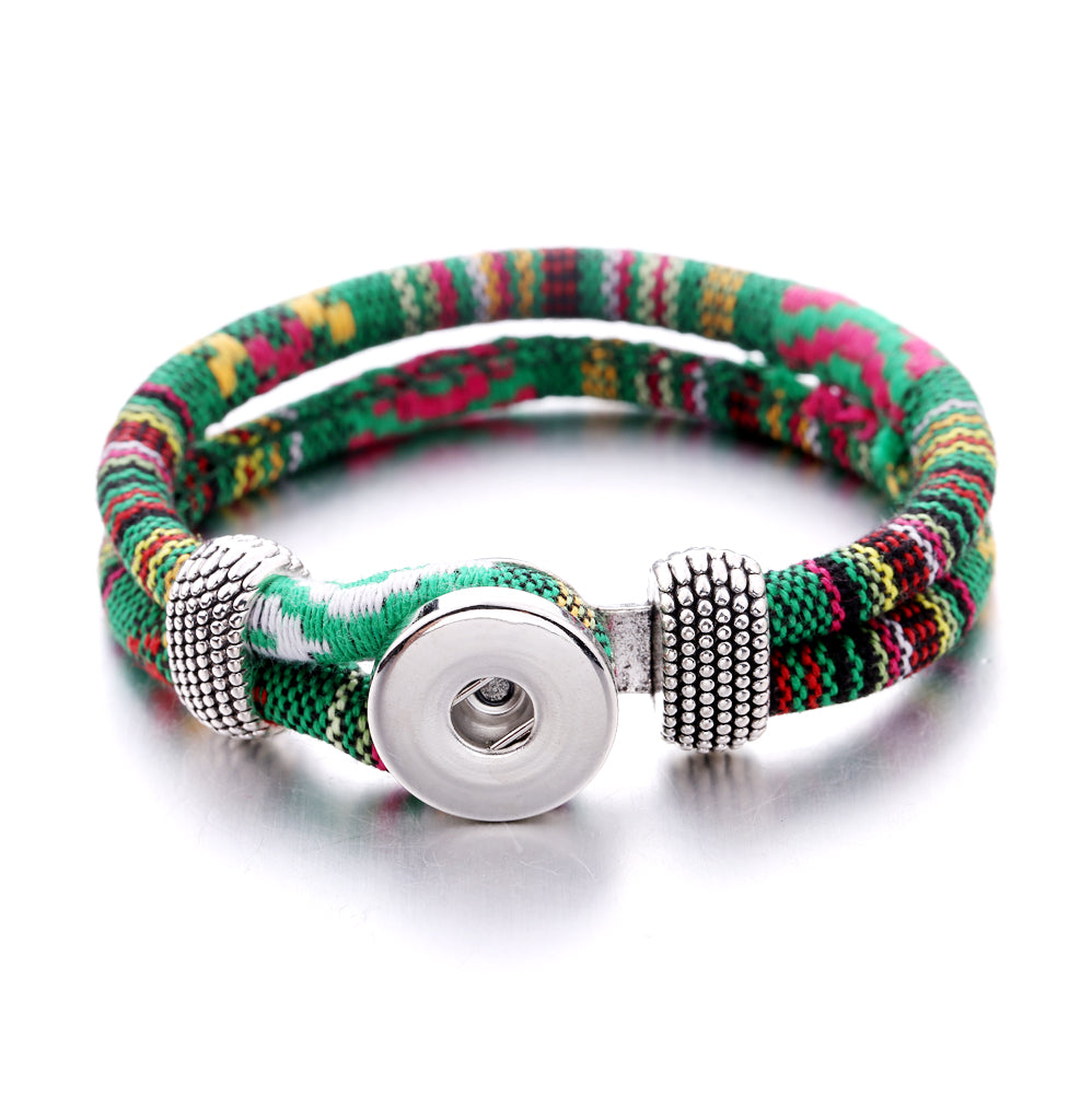 Rainbow Threads Snap Bracelet | Handmade Boho Bracelet for Everyday Style