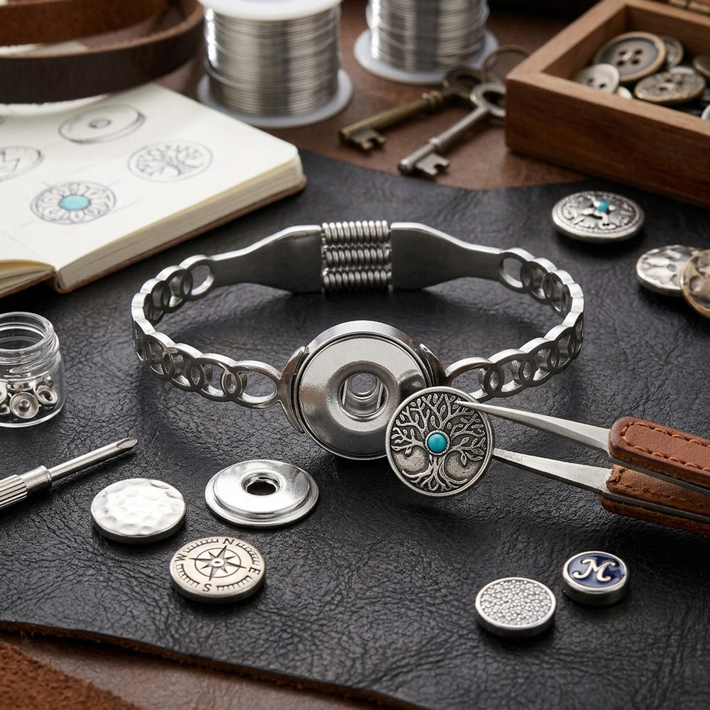 Eternal Link Silver Snap Bracelet