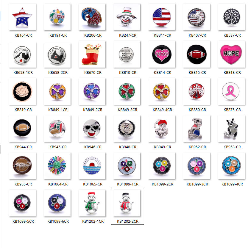 18mm Enamel Snap Button Charms Zinc Alloy Interchangeable DIY Jewelry Accessories