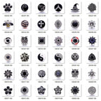 Black Rhinestone Snap Button Charms for DIY Jewelry