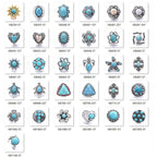 Turquoise Snap Button Charm 18mm Zinc Alloy Interchangeable Charms