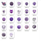 18mm Purple Enamel Snap Charms, Interchangeable Snap Jewelry Buttons for Bracelets
