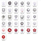 Interchangeable 18mm Pearl Snap Charms with Floral Rhinestone Designs