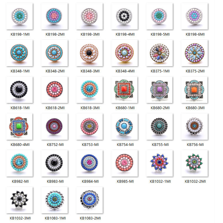 18mm Interchangeable Snap Button Charms, Sparkling Rhinestone Inlaid DIY Accessories